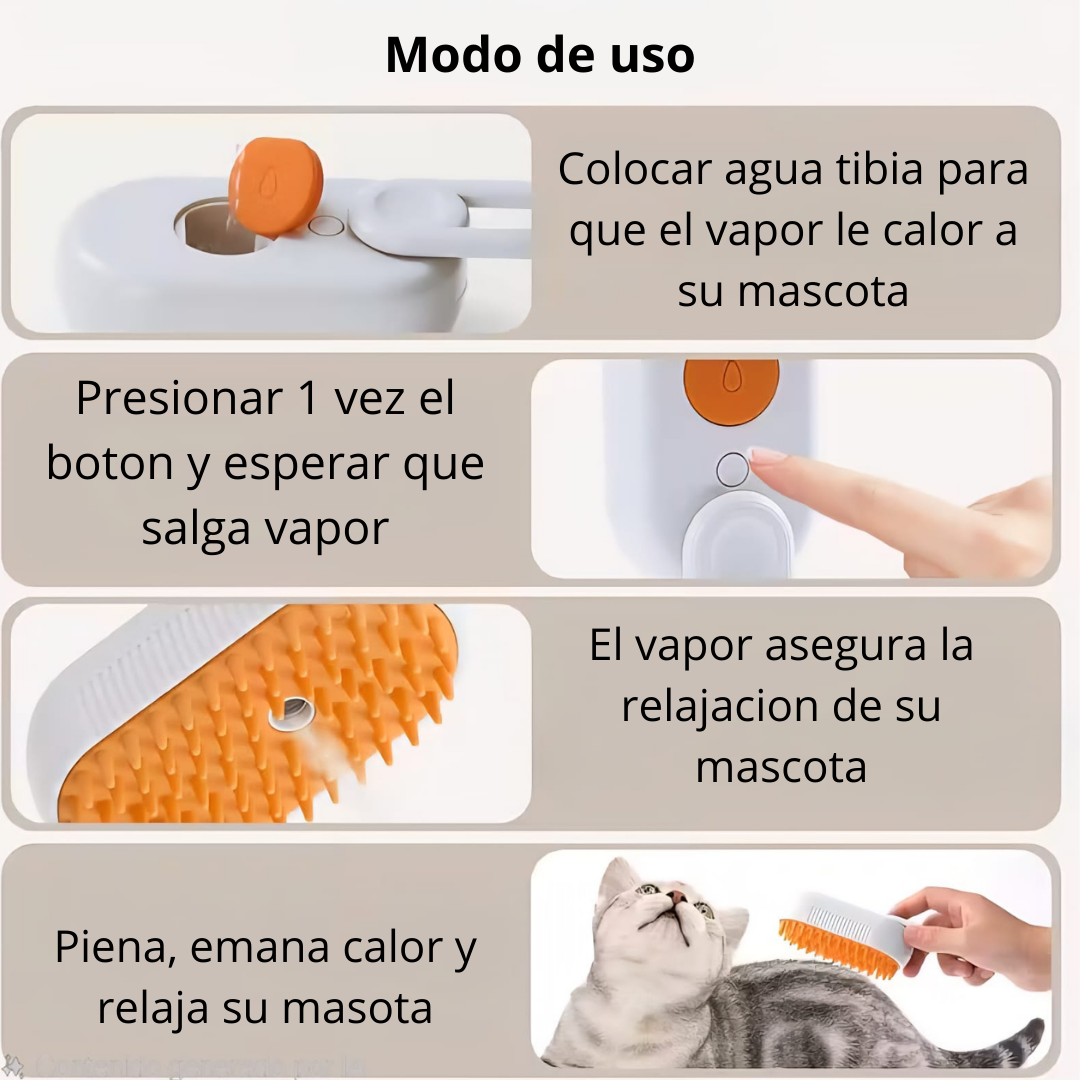 Peine cálido anti estrés para mascotas